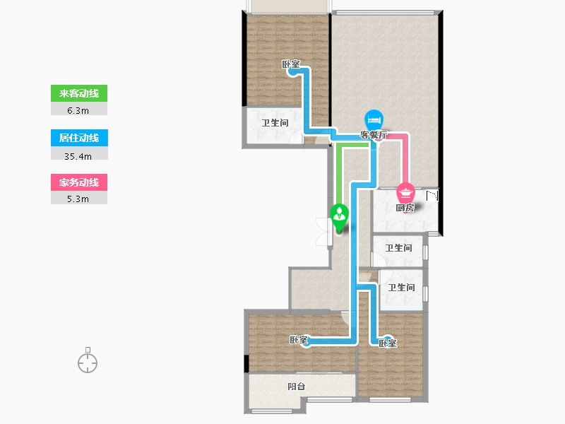 湖南省-株洲市-湘江公馆-156.34-户型库-动静线