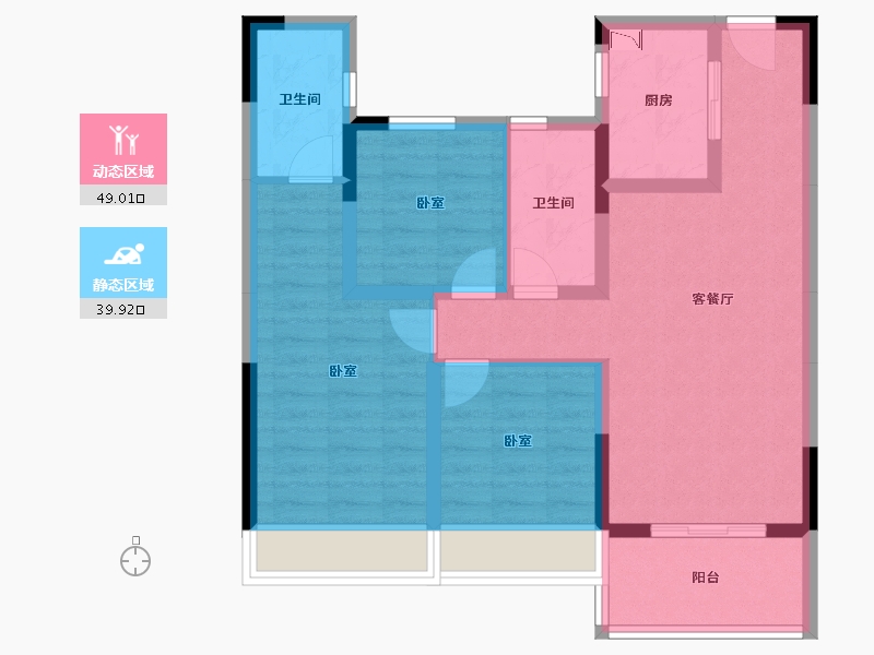 湖北省-咸宁市-赤壁碧桂园-78.27-户型库-动静分区