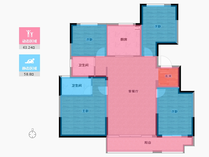 山东省-淄博市-旭辉银盛泰辉盛鑫苑-110.00-户型库-动静分区