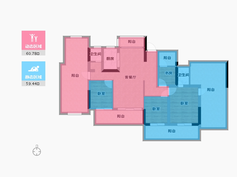 湖北省-孝感市-安陆领秀城-105.55-户型库-动静分区