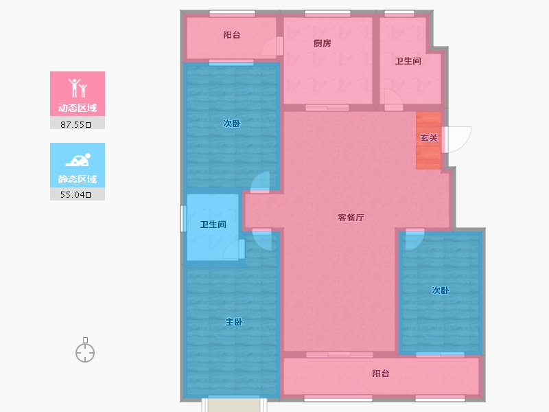 山东省-淄博市-蓝天雅居二期-128.00-户型库-动静分区