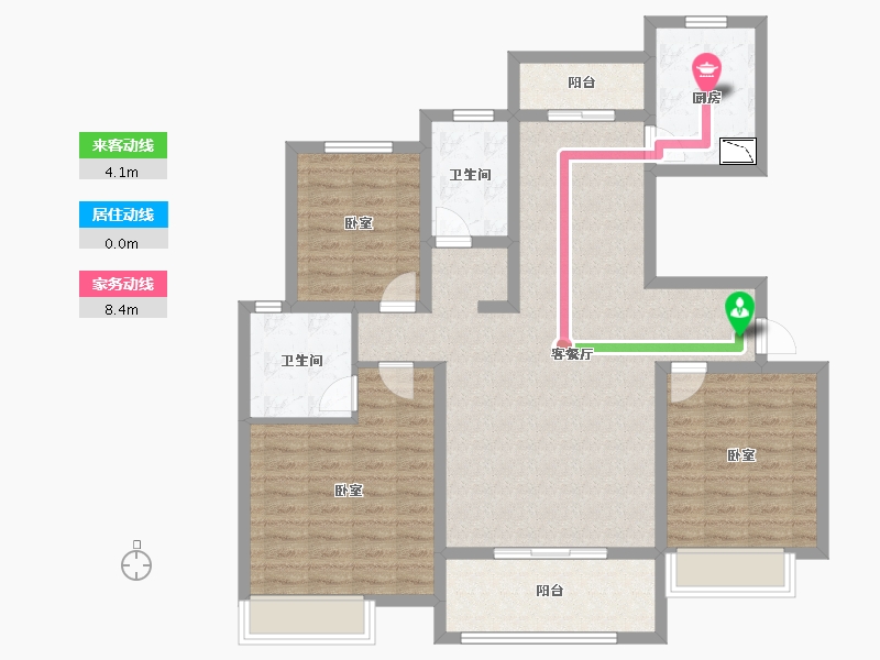 河南省-周口市-沈丘建业桂园-108.00-户型库-动静线