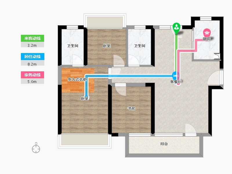 湖北省-武汉市-北大资源莲湖锦城-80.55-户型库-动静线