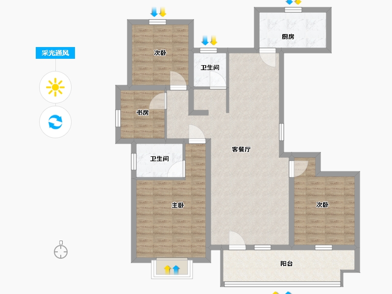 山东省-临沂市-掌舵龙湖-108.00-户型库-采光通风