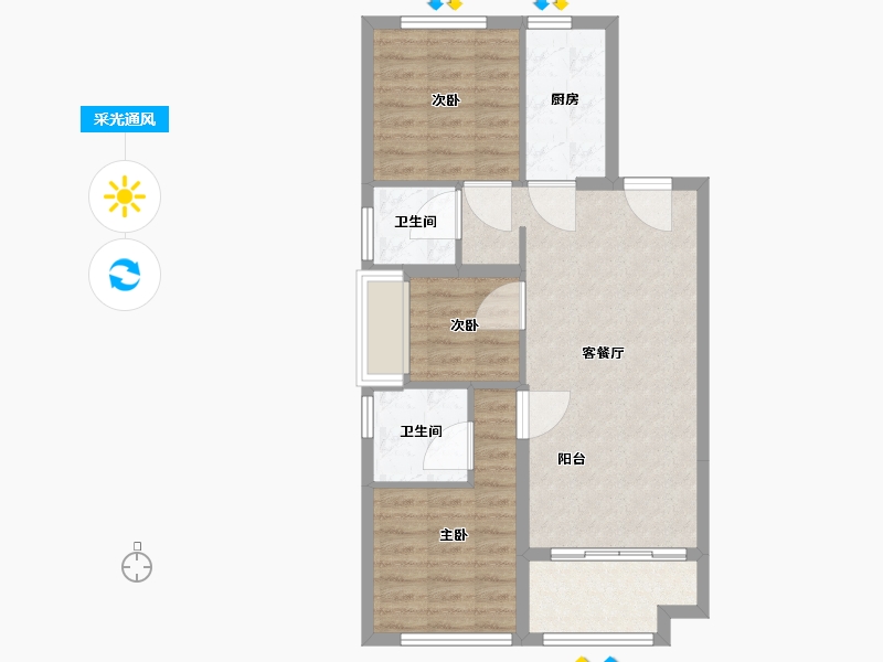 福建省-厦门市-金地宝嘉厦一城-70.00-户型库-采光通风