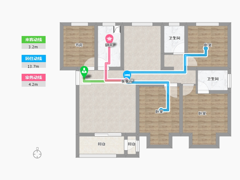 河南省-郑州市-和黄熙花园-90.11-户型库-动静线