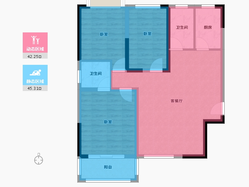 湖北省-黄冈市-黄州一品（天秀府）-78.14-户型库-动静分区