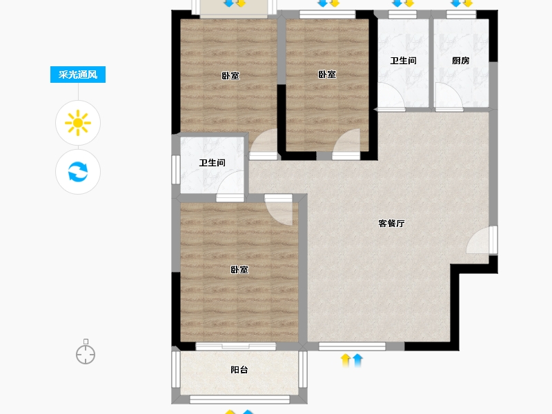 湖北省-黄冈市-黄州一品（天秀府）-78.14-户型库-采光通风