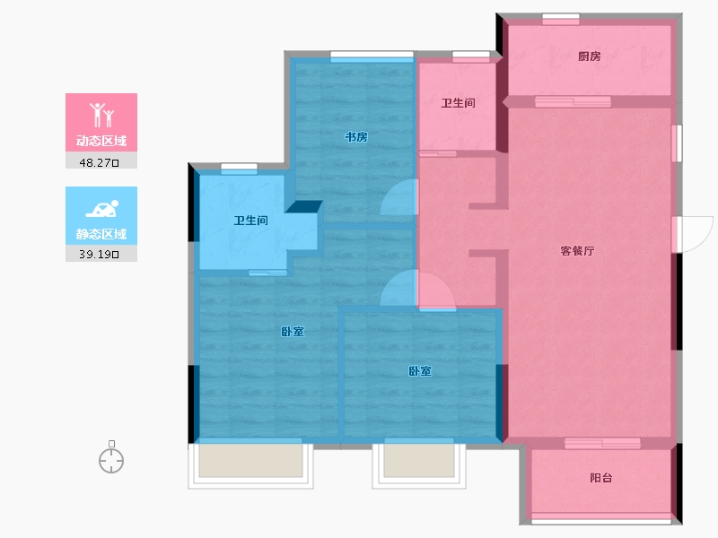 江苏省-苏州市-禹洲·嘉荟星岛-78.00-户型库-动静分区