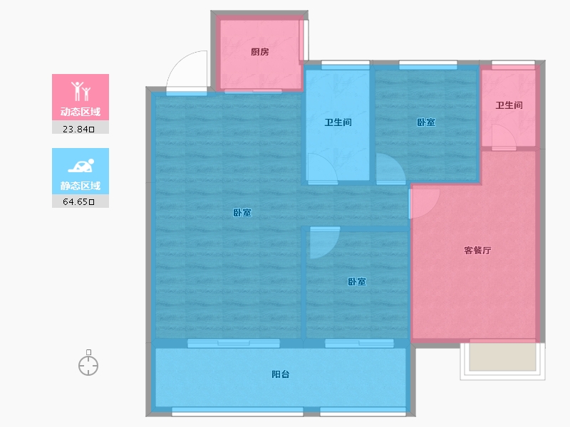 湖北省-孝感市-东方·状元成-80.77-户型库-动静分区