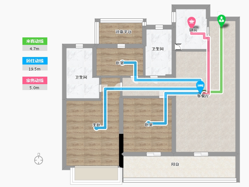 浙江省-宁波市-江望云著里-77.00-户型库-动静线