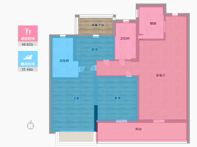 浙江省-宁波市-江望云著里-77.00-户型库-动静分区