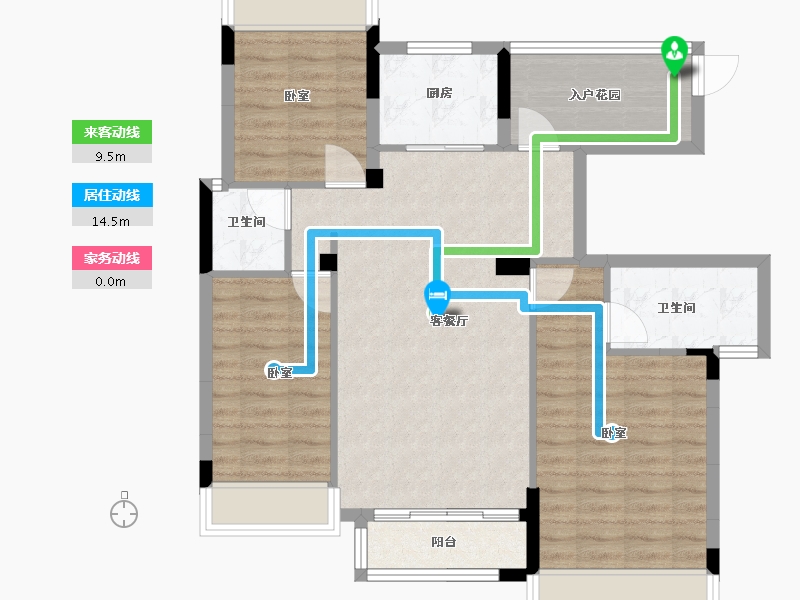 湖北省-宜昌市-梧桐邑·七贤台-87.00-户型库-动静线