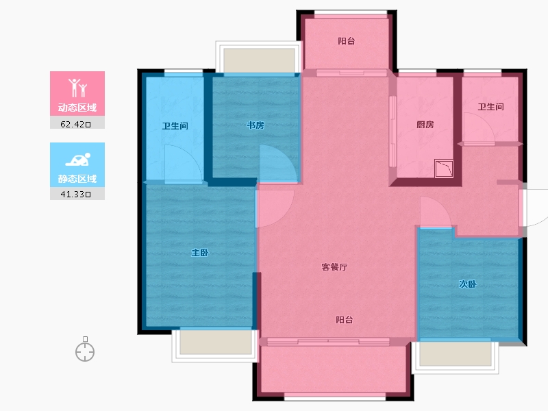 福建省-厦门市-特房芙蓉书院-93.51-户型库-动静分区