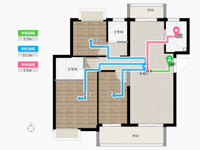 湖北省-黄冈市-御江中央公馆-100.00-户型库-动静线