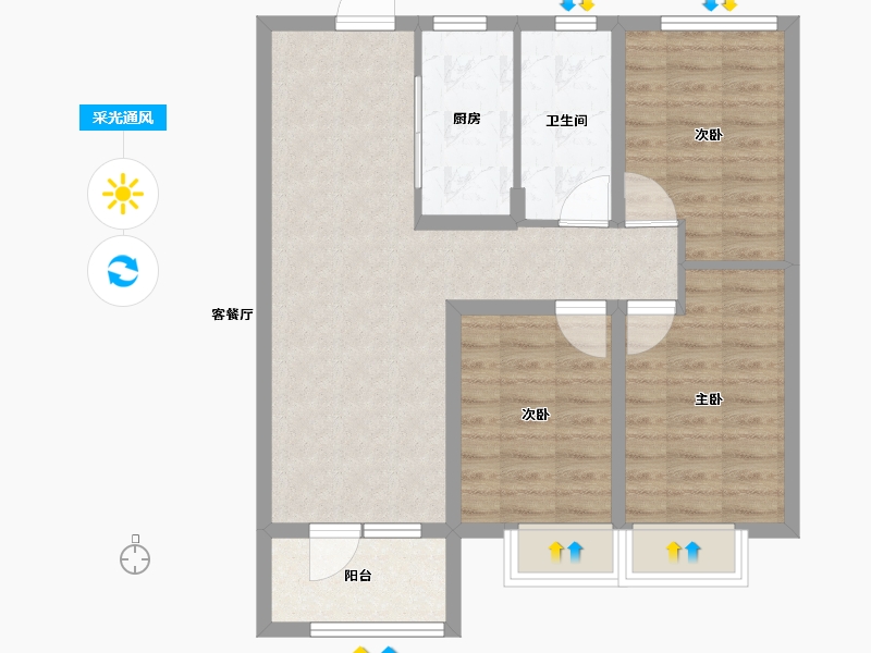 山东省-青岛市-青铁公园里-76.00-户型库-采光通风