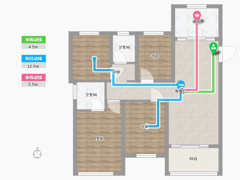 福建省-厦门市-金地宝嘉厦一城-84.00-户型库-动静线