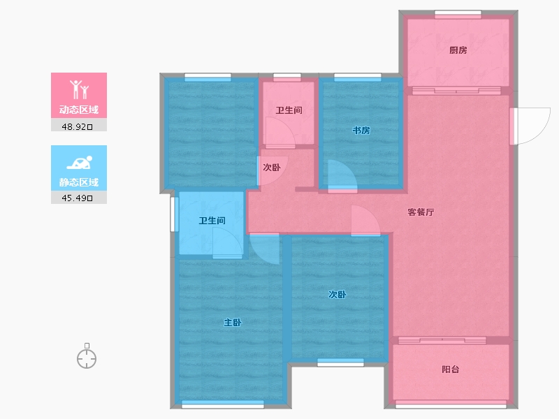 福建省-厦门市-金地宝嘉厦一城-84.00-户型库-动静分区