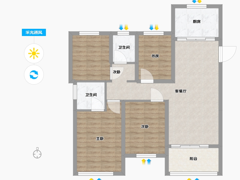 福建省-厦门市-金地宝嘉厦一城-84.00-户型库-采光通风