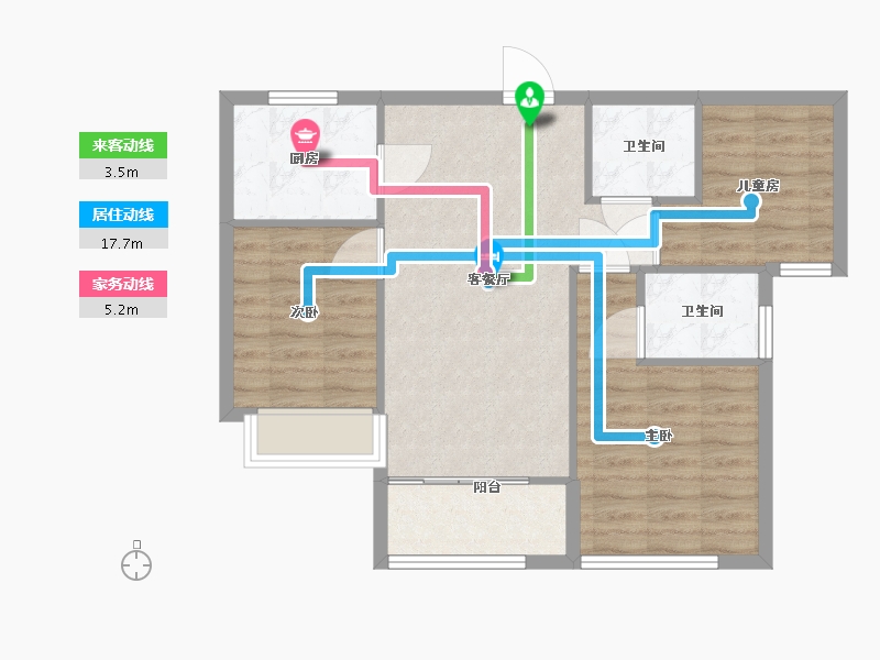 福建省-厦门市-建发和玺-71.00-户型库-动静线