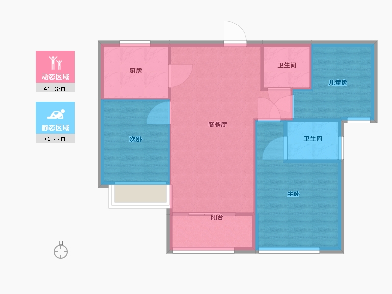 福建省-厦门市-建发和玺-71.00-户型库-动静分区