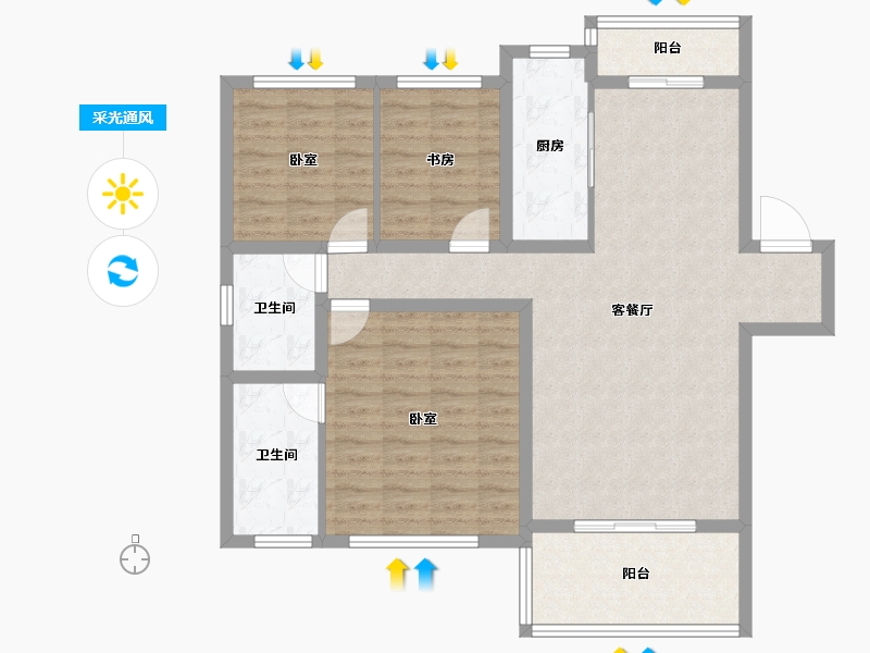 湖北省-宜昌市-南园-99.14-户型库-采光通风