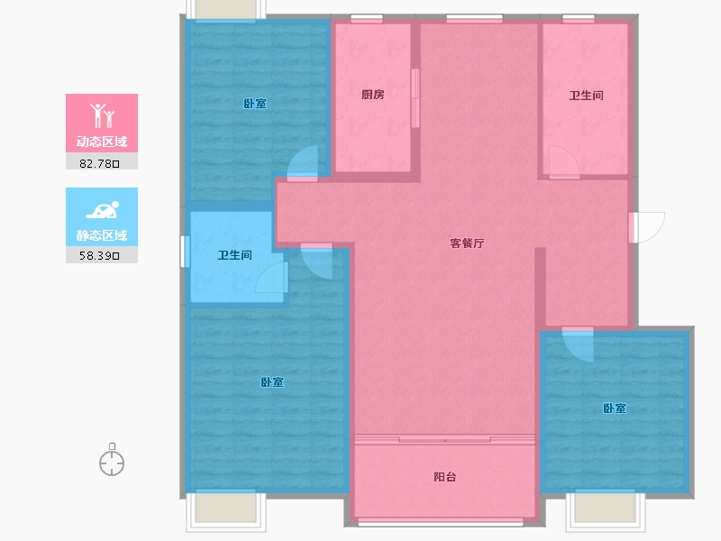 河南省-驻马店市-华府东方-128.18-户型库-动静分区