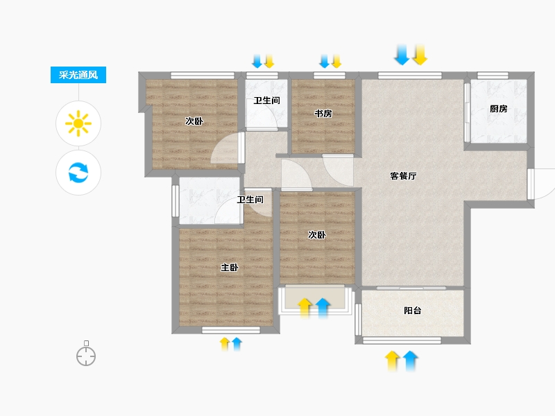 福建省-厦门市-建发和玺-93.00-户型库-采光通风