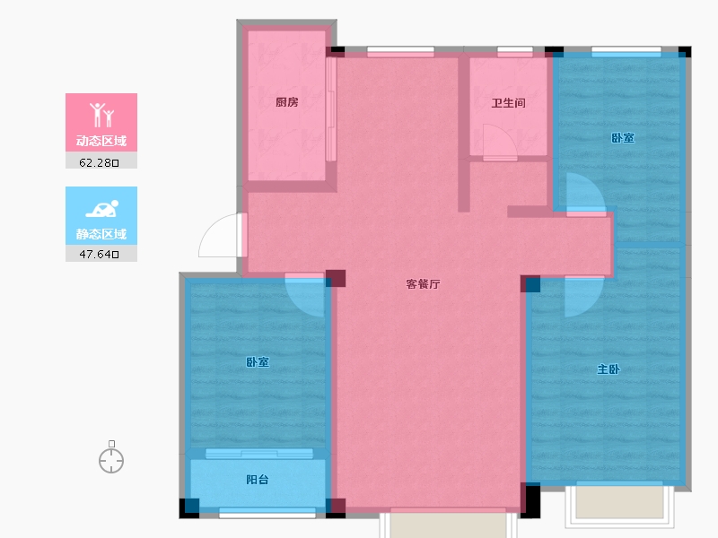 山东省-东营市-金辰胜泰花苑-98.75-户型库-动静分区