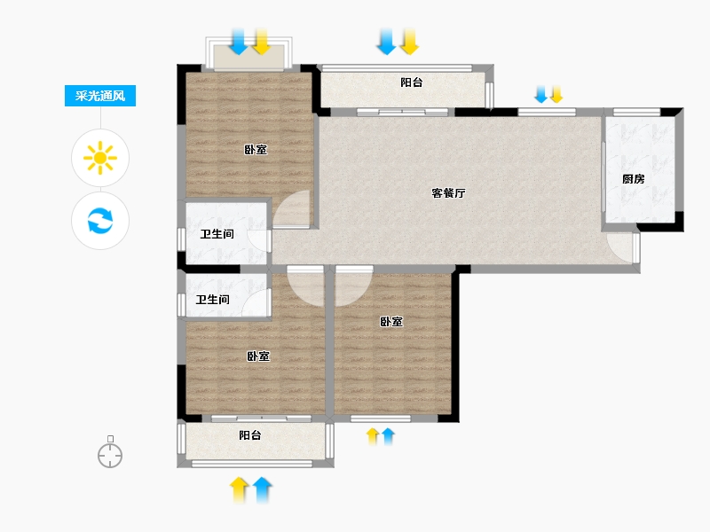 湖北省-黄冈市-黄州一品（天秀府）-118.00-户型库-采光通风