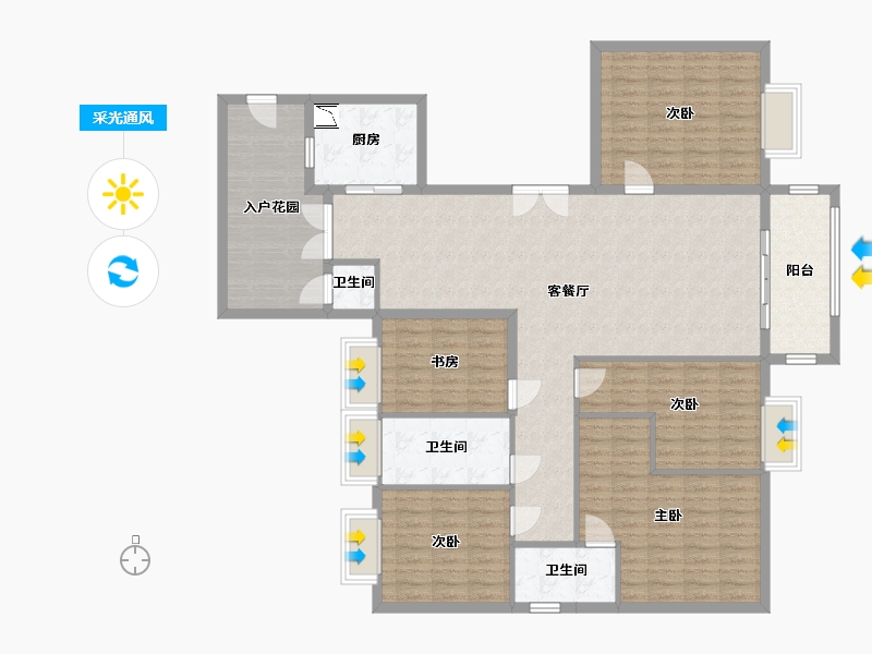 湖北省-咸宁市-始峰悦府-151.22-户型库-采光通风