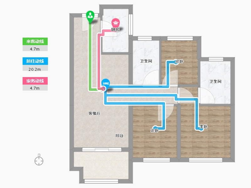 福建省-厦门市-金地宝嘉厦一城-70.00-户型库-动静线