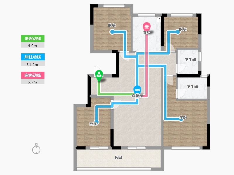 浙江省-宁波市-天阳大唐•凤澜邸-100.00-户型库-动静线