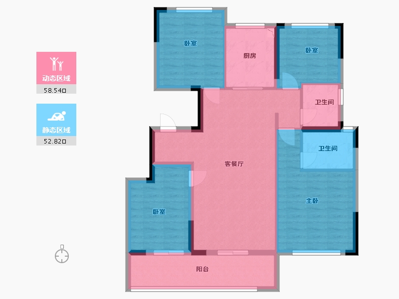 浙江省-宁波市-天阳大唐•凤澜邸-100.00-户型库-动静分区