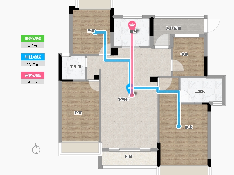 湖北省-宜昌市-梧桐邑·七贤台-100.00-户型库-动静线