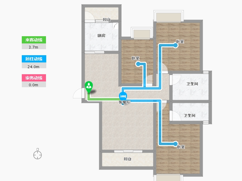 河南省-郑州市-润城时光里-112.79-户型库-动静线