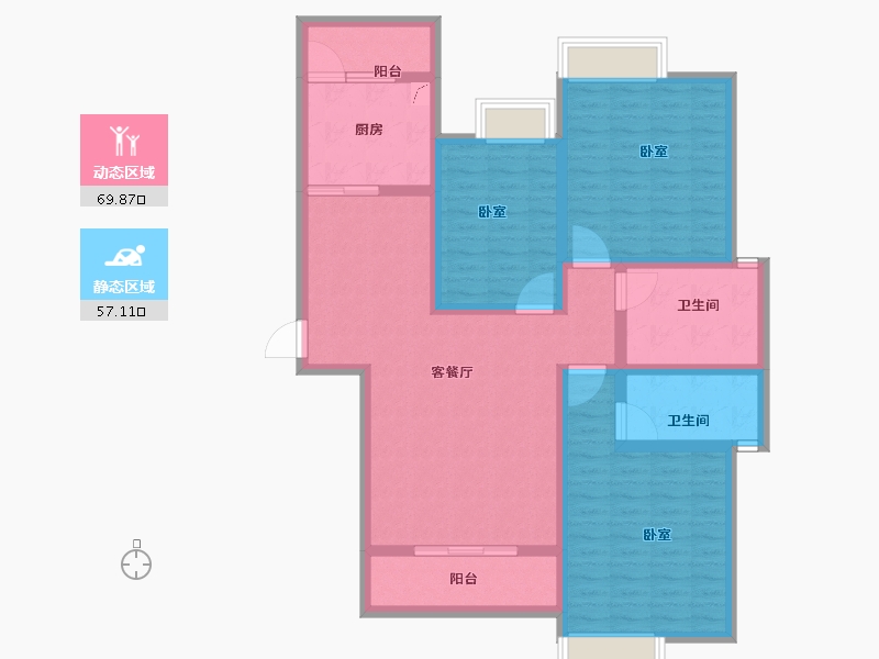 河南省-郑州市-润城时光里-112.79-户型库-动静分区