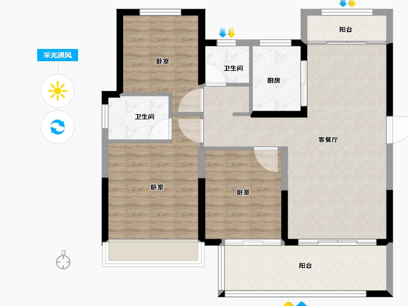 湖北省-孝感市-安陆领秀城-94.00-户型库-采光通风