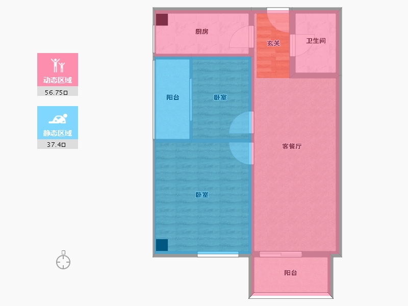 河南省-许昌市-新合作广场-84.87-户型库-动静分区