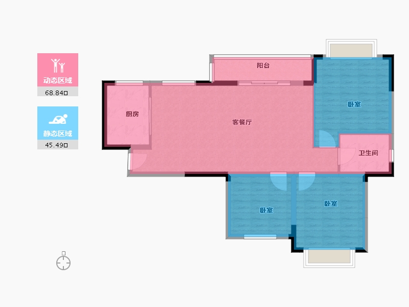 湖北省-黄冈市-黄州一品（天秀府）-104.21-户型库-动静分区