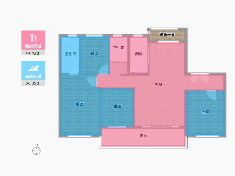 河南省-驻马店市-平舆碧桂园-112.00-户型库-动静分区