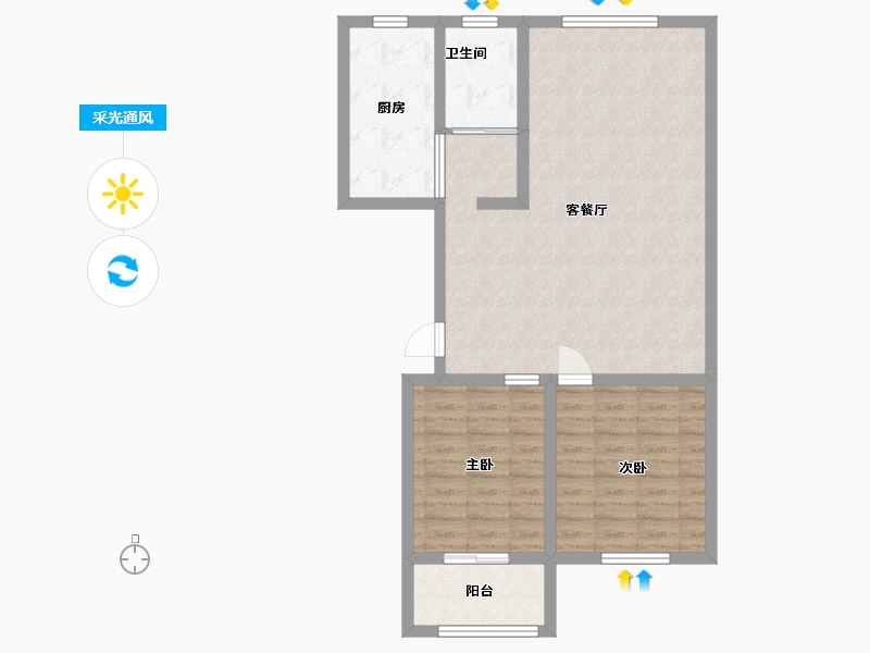 山东省-潍坊市-和佳星河苑-80.80-户型库-采光通风