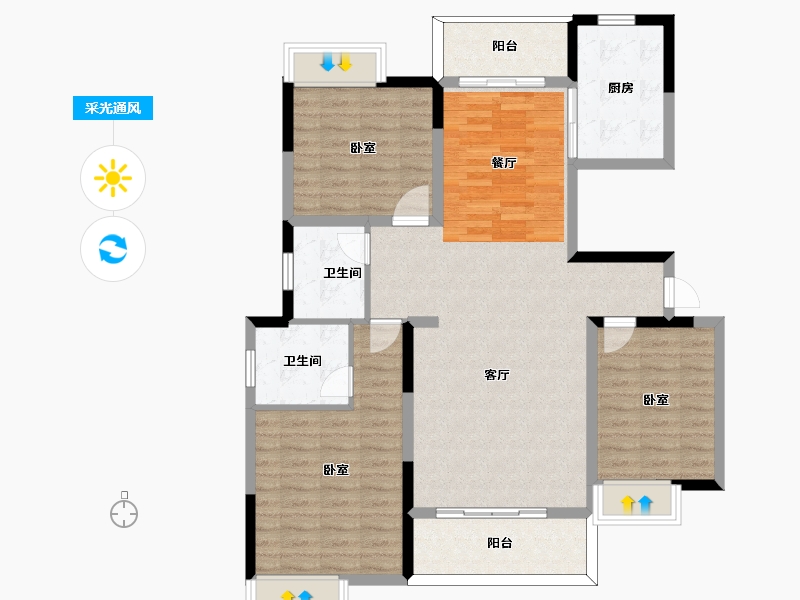 河南省-许昌市-德正西湖春天-110.00-户型库-采光通风