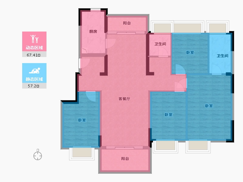 湖北省-武汉市-华发越秀悦府-112.00-户型库-动静分区