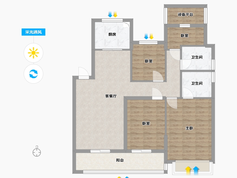 浙江省-宁波市-江望云著里-94.01-户型库-采光通风