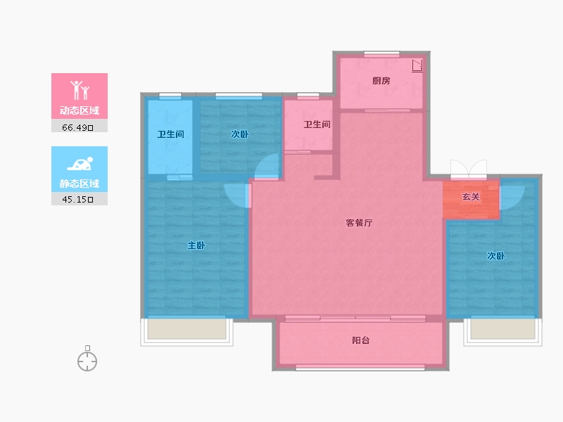 山东省-淄博市-蓝光雍锦半岛-101.00-户型库-动静分区