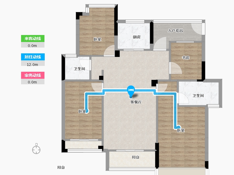 湖北省-宜昌市-梧桐邑·七贤台-100.00-户型库-动静线