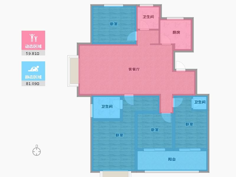 山东省-济宁市-睿湖印象-126.00-户型库-动静分区