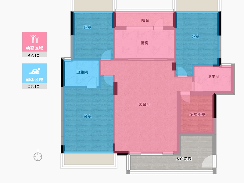 湖北省-宜昌市-梧桐邑·七贤台-82.00-户型库-动静分区