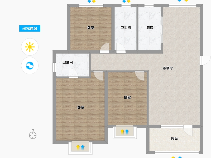 山东省-济宁市-红星瑞马世家-106.00-户型库-采光通风